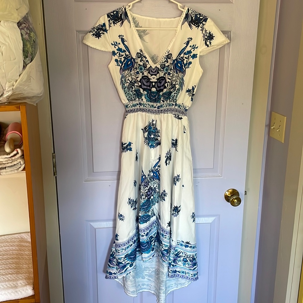 Bohemian styled hi-lo dress or cover-up.